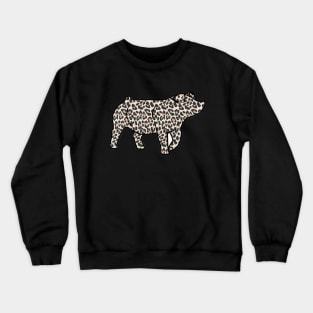 Cheetah Print Pig Silhouette 1 - NOT FOR RESALE WITHOUT PERMISSION Crewneck Sweatshirt